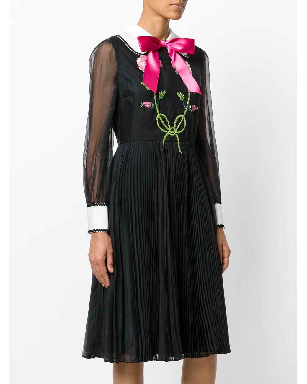 Gucci Bow Tie Dress in Black | Lyst