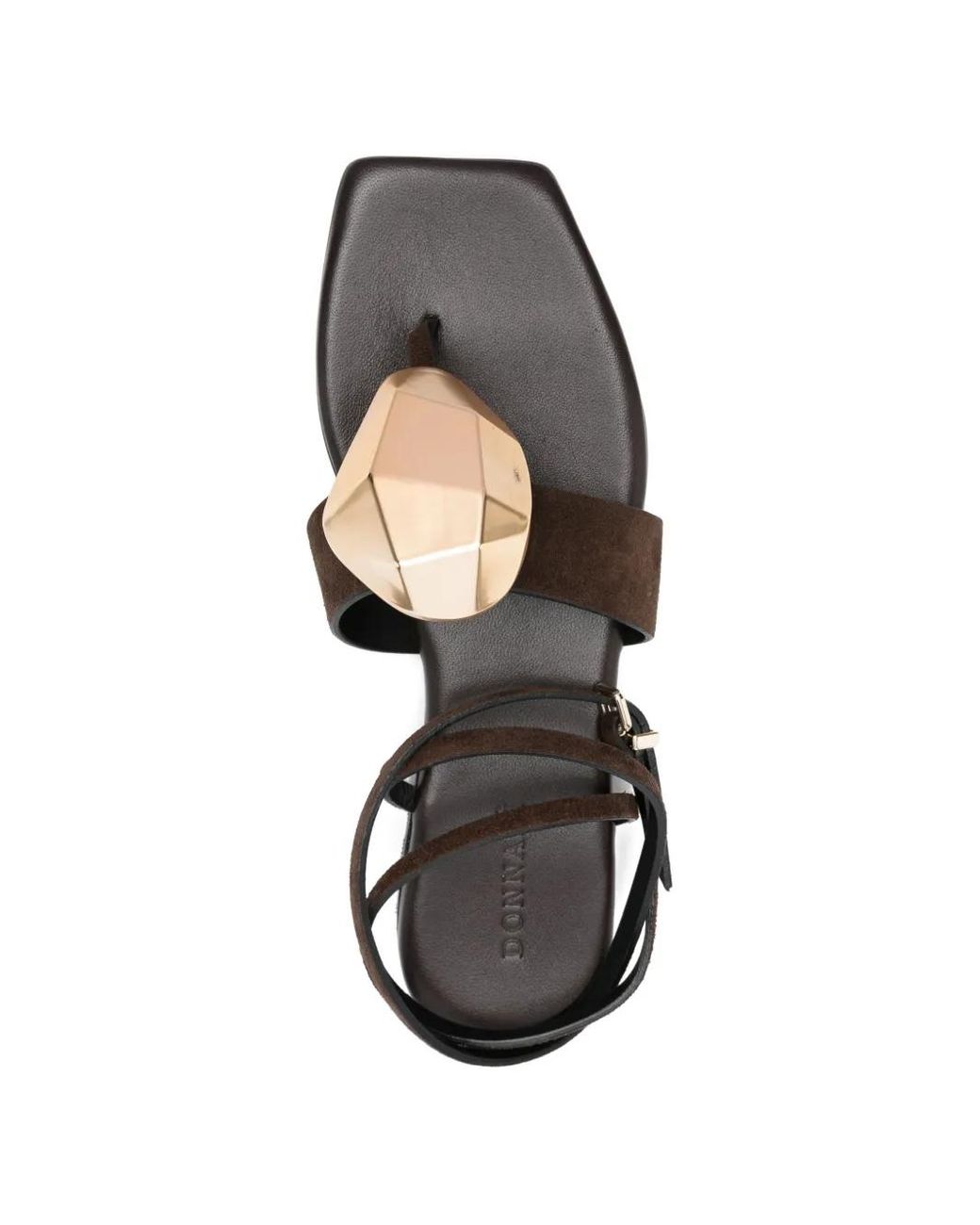 DONNARì Brown Tone-Embellishment Ankle-Strap Sandals