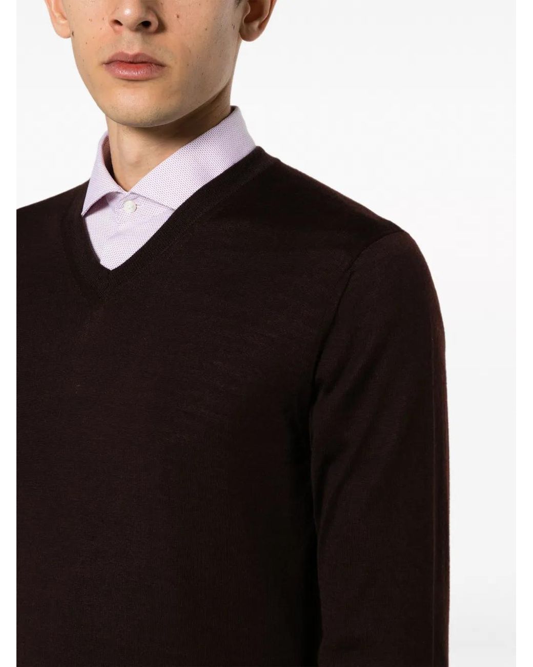 Cruciani Black V-Neck Cashmere-Blend Jumper for men