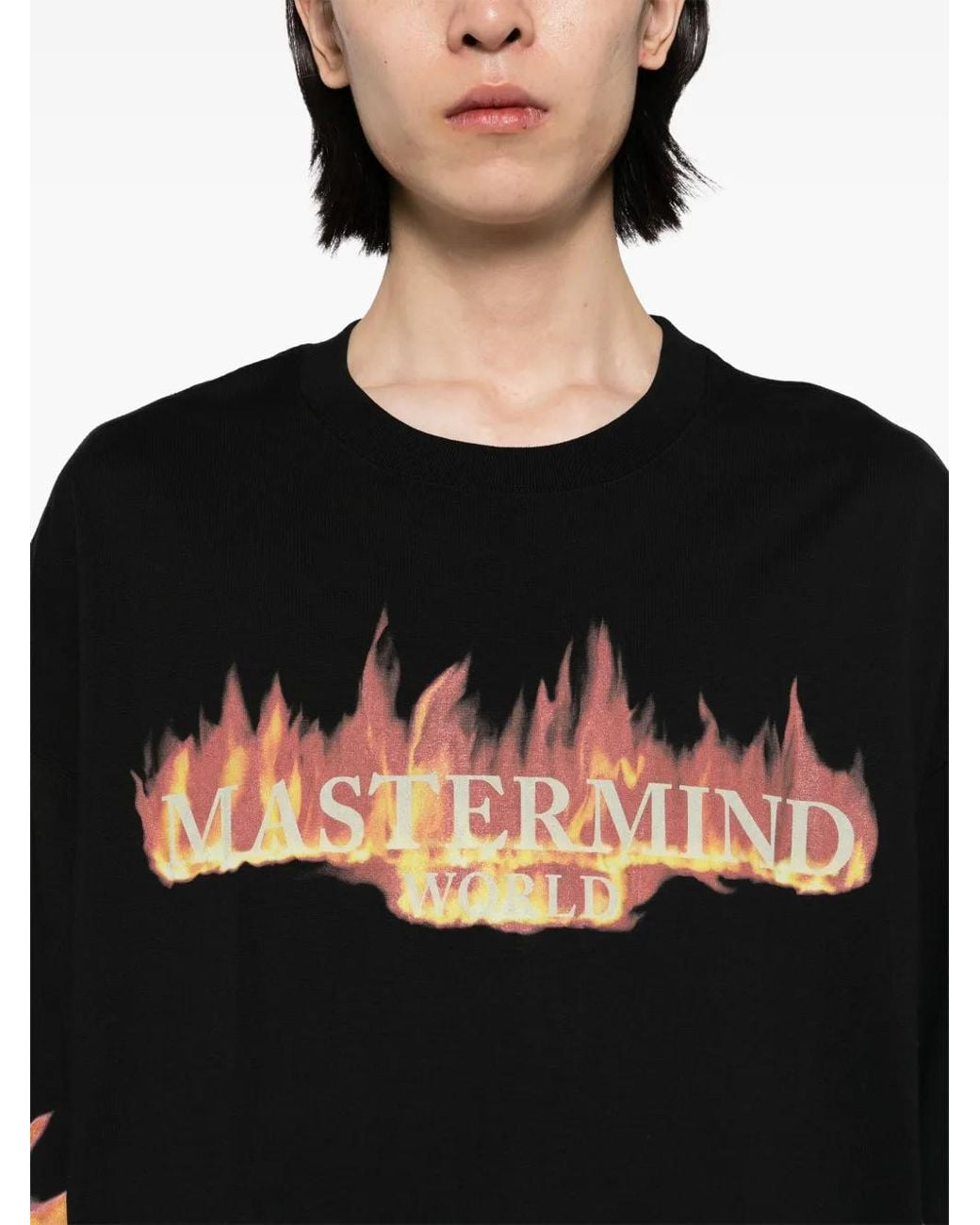 MASTERMIND WORLD Black Logo-Print T-Shirt for men