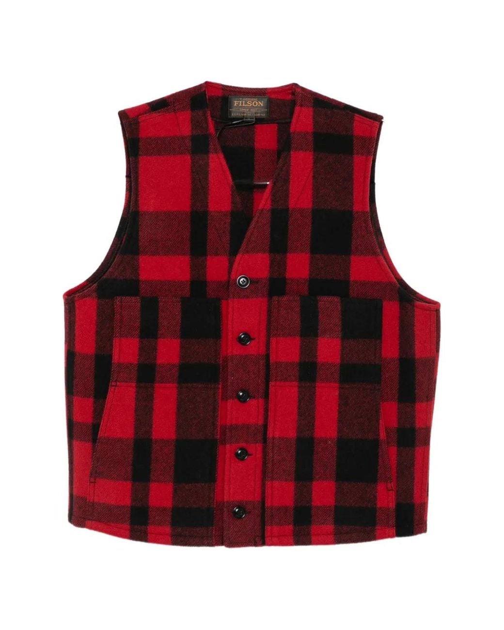 Filson Red Check-Pattern Gilet