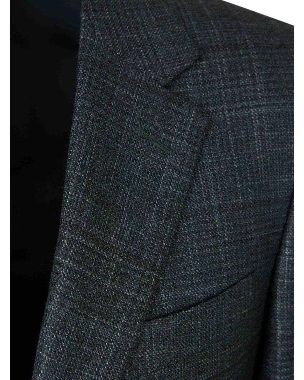 Canali Black Checked Single-Breasted Jacket for men