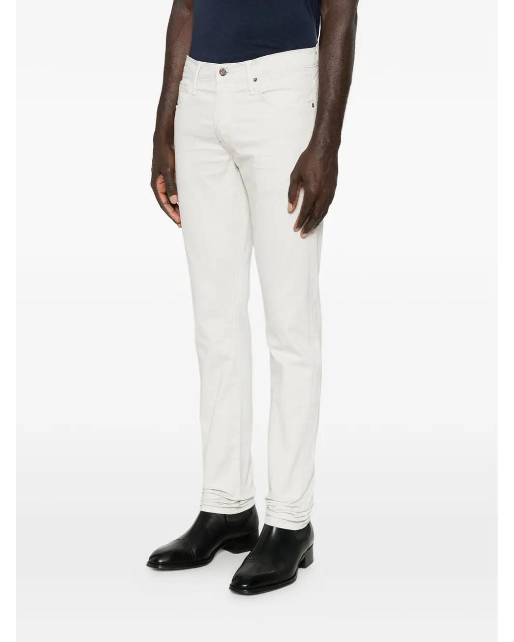 Tom Ford White Logo-Patch Trousers for men