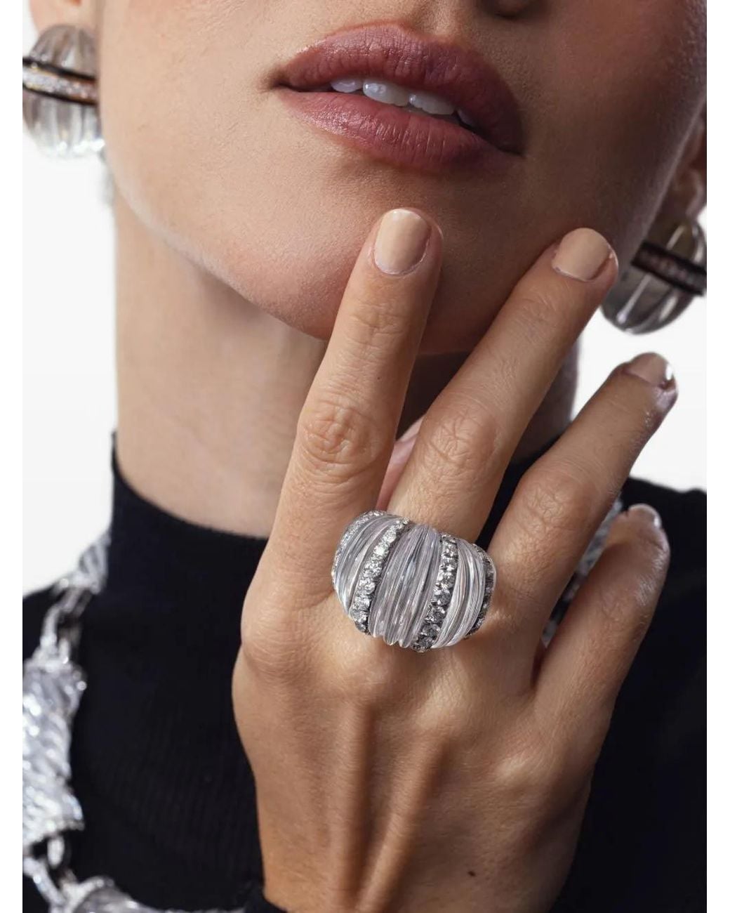 David Webb Black Hutton Diamond Ring