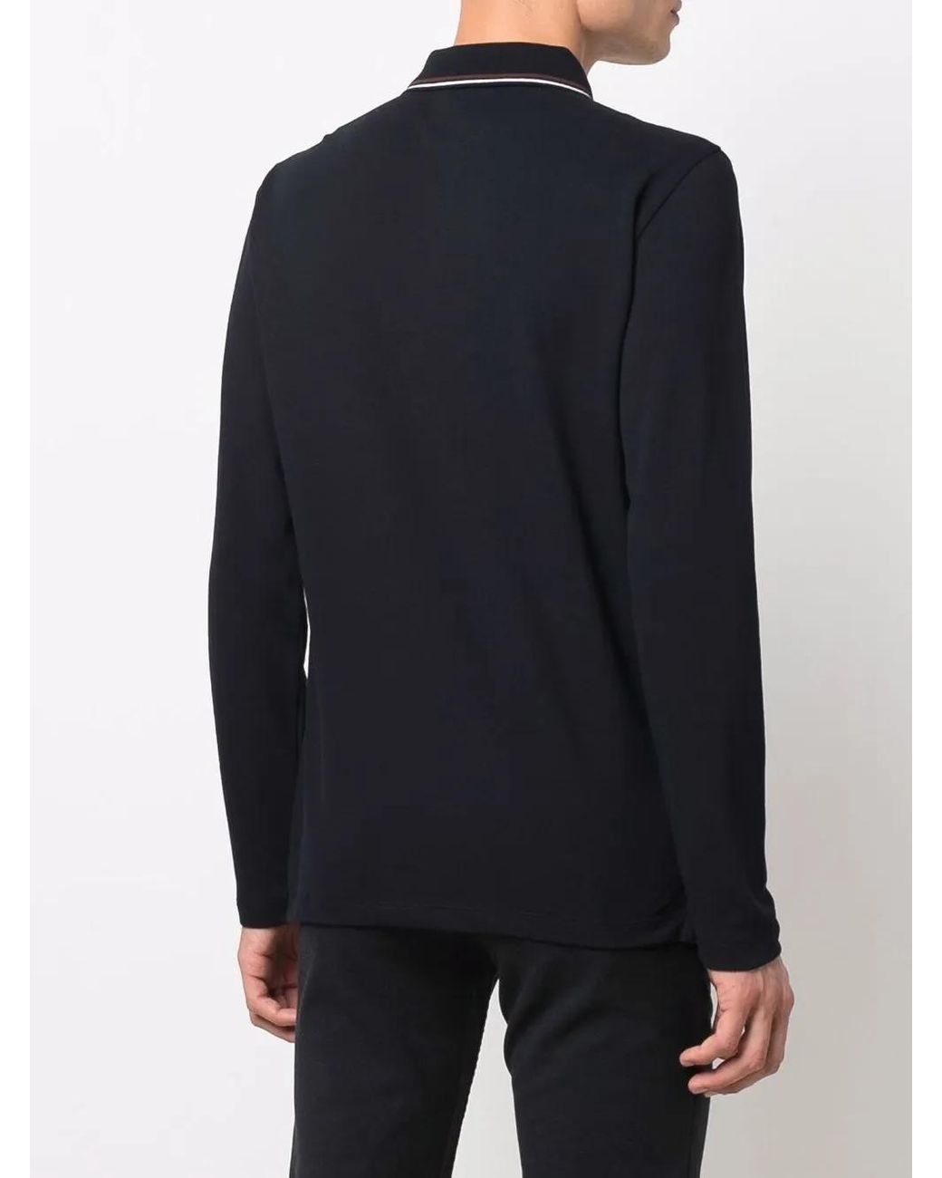 Emporio Armani Blue Logo Cotton Polo Shirt for men