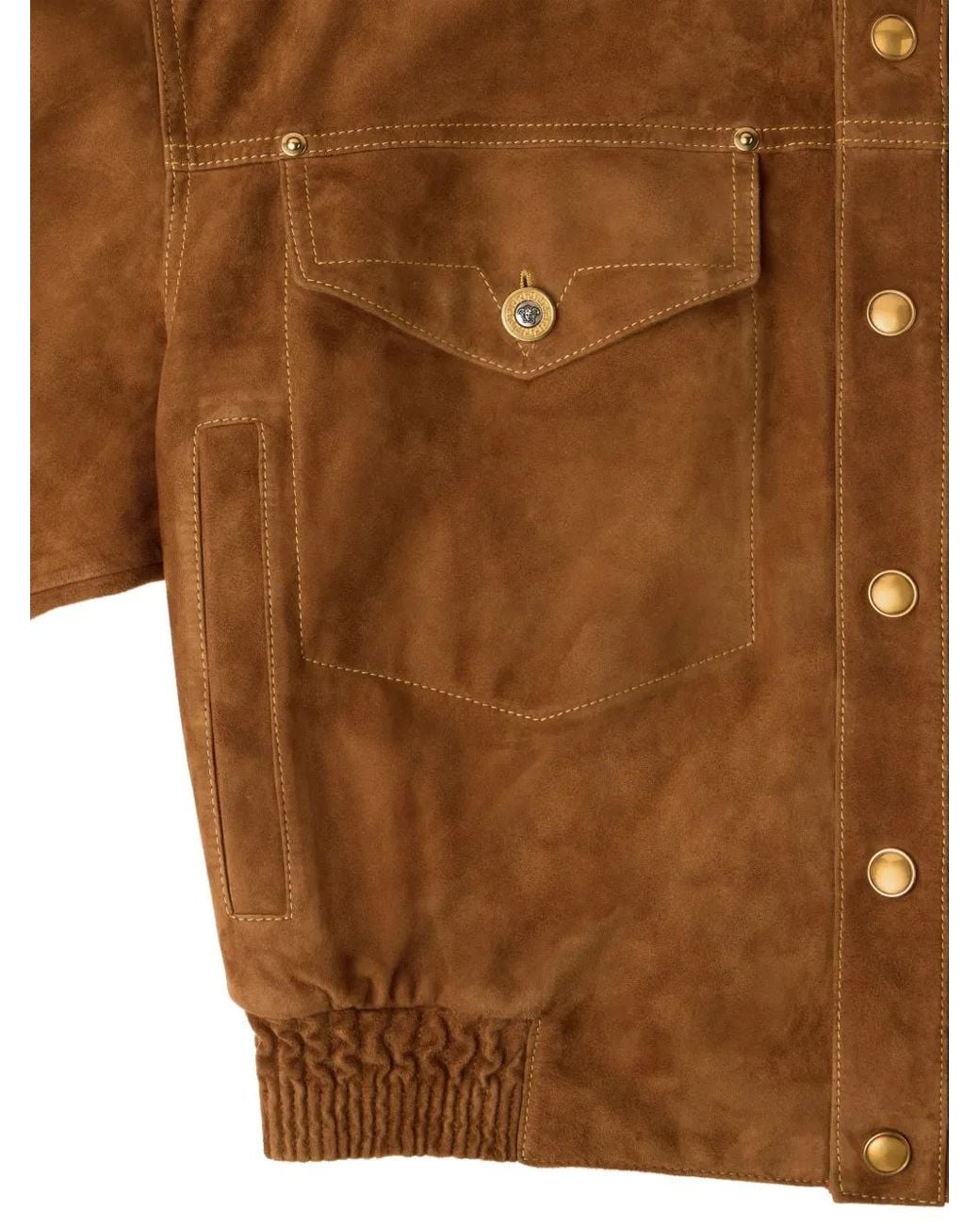 Versace Brown Medusa Suede Jacket for men