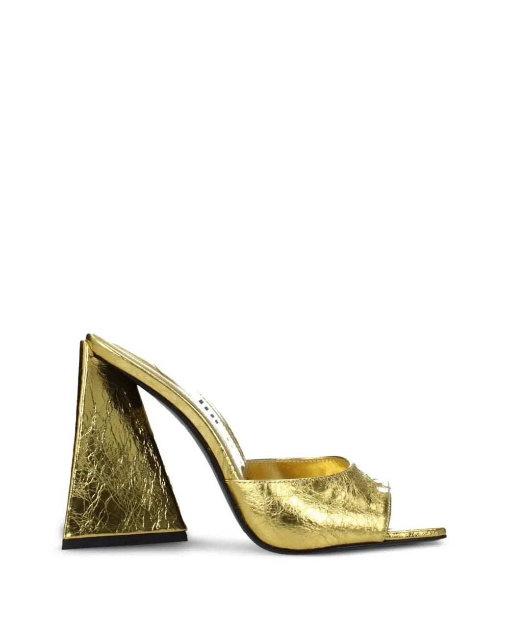 The Attico Metallic Sandales Métallisées À Talon Sculpté