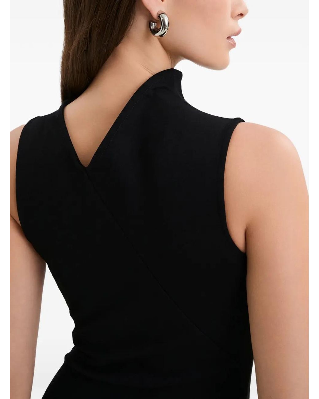 MARCELLA Black Hutton High-Neck Pocket Dress