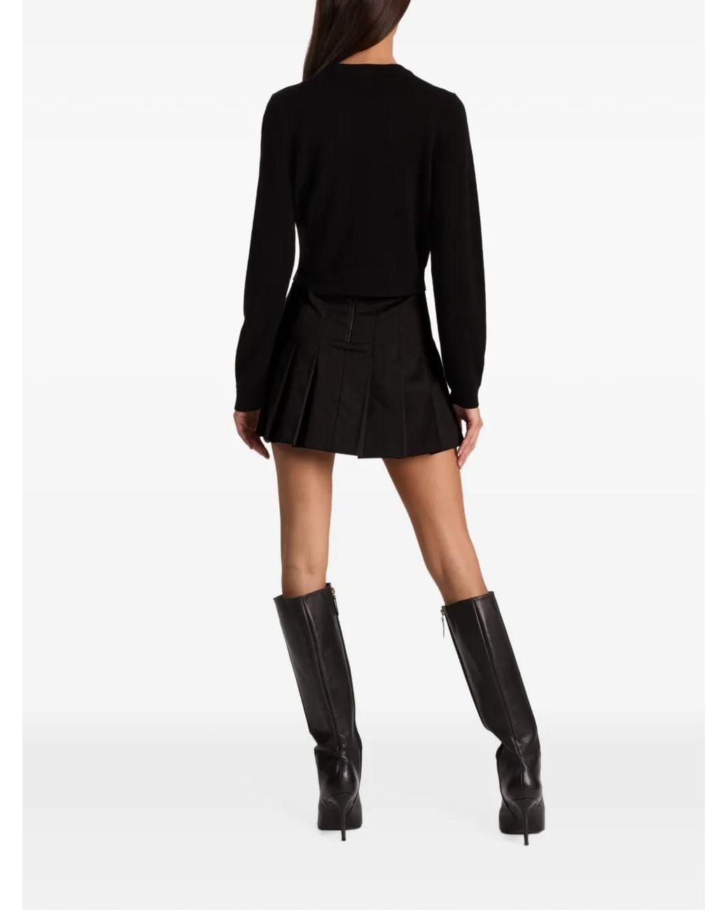 Alice + Olivia Black Dollie Embellished Cardigan