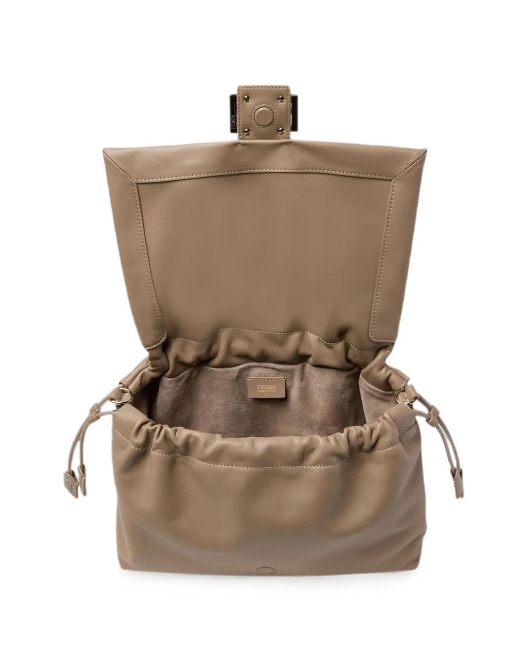 Fendi Natural Large Baguette Soft Logo-Plaque Tote Bag