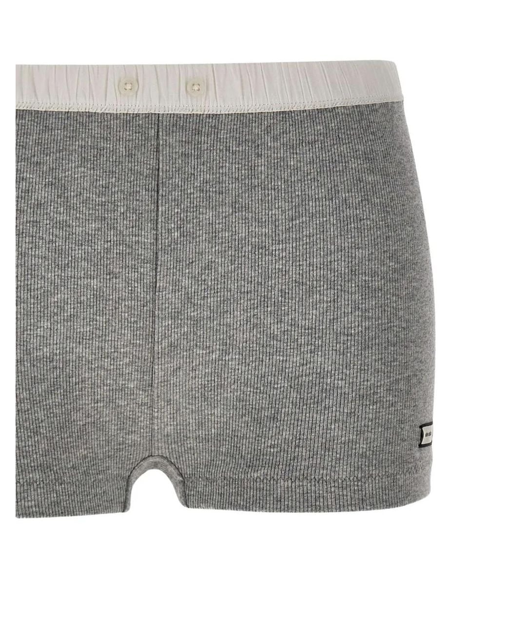 Entire studios Gray Ribbed Cotton Shorts