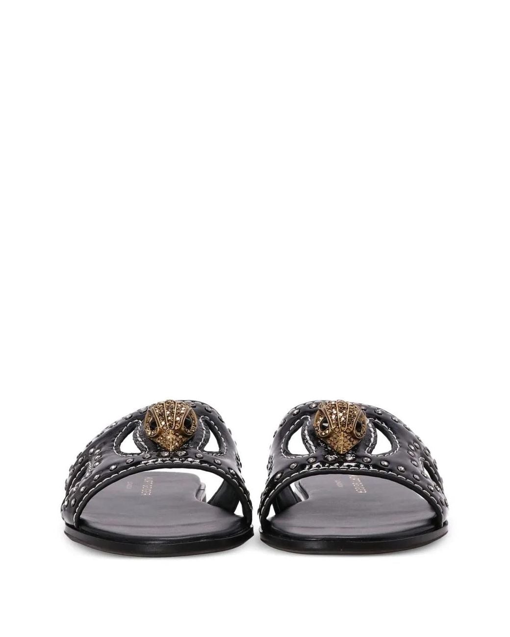 Kurt Geiger Black Eagle-Charm Cut-Out Sandals