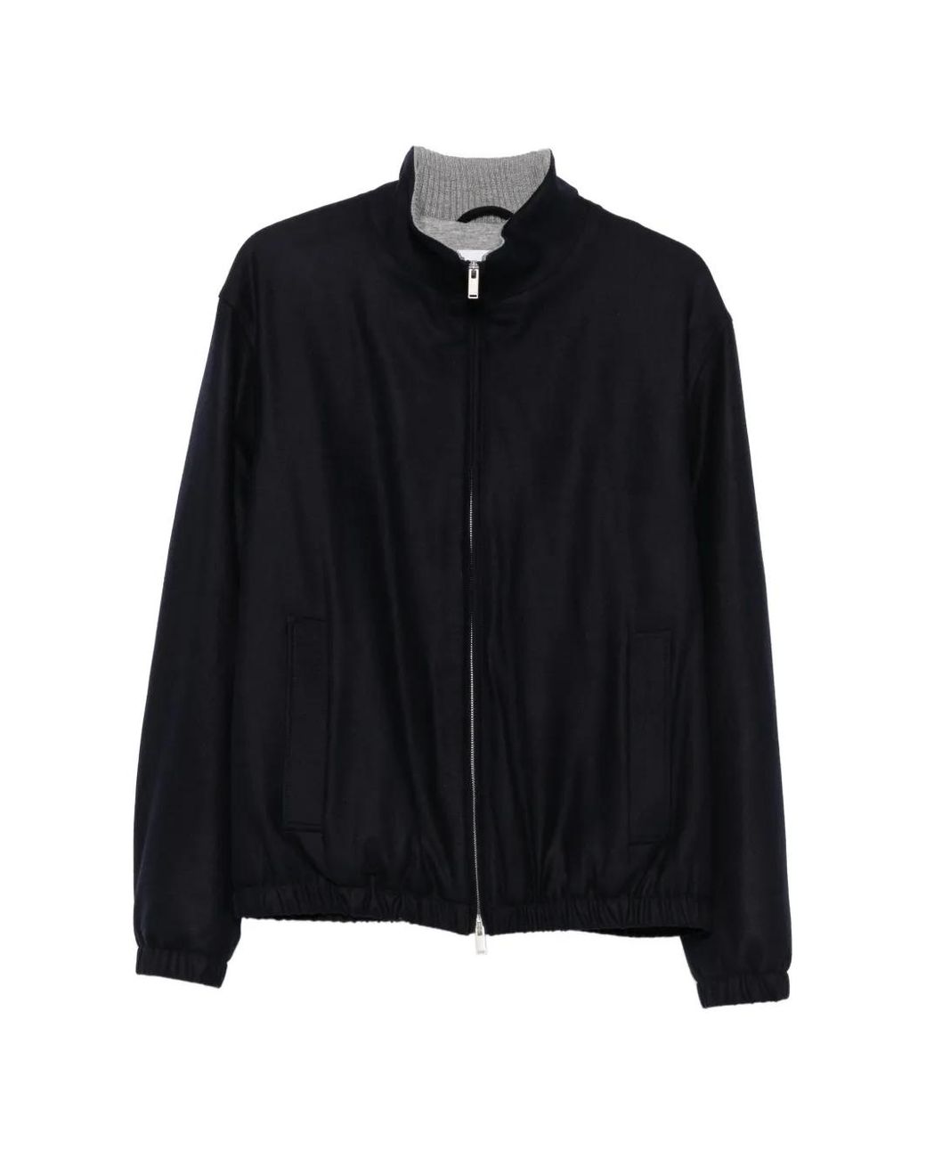 Lardini Black Zip-Up Bomber Jacket for men