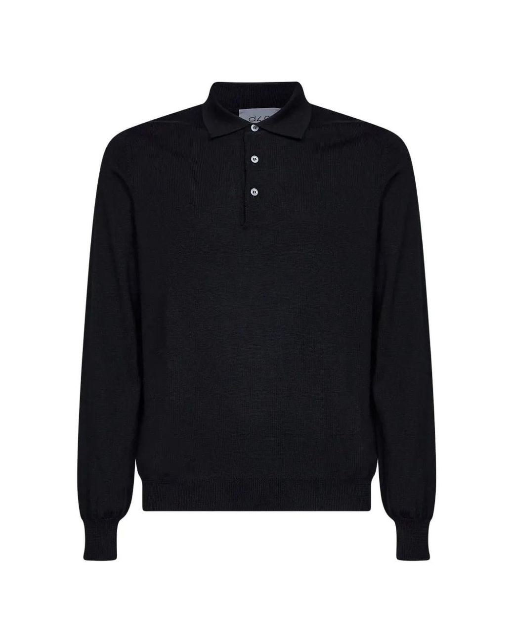D4.0 Blue Long-Sleeve Knitted Polo Shirt for men