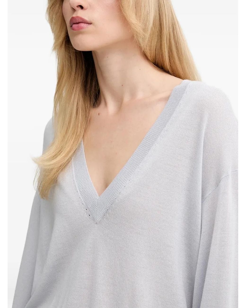 IRO White V-Neck Sweater