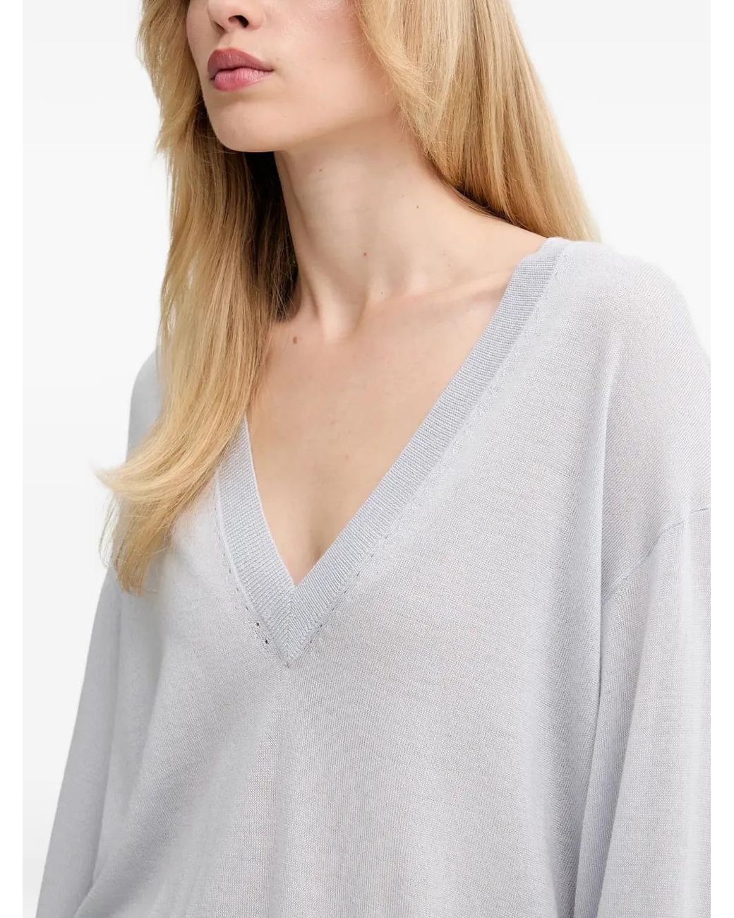 IRO White V-Neck Sweater