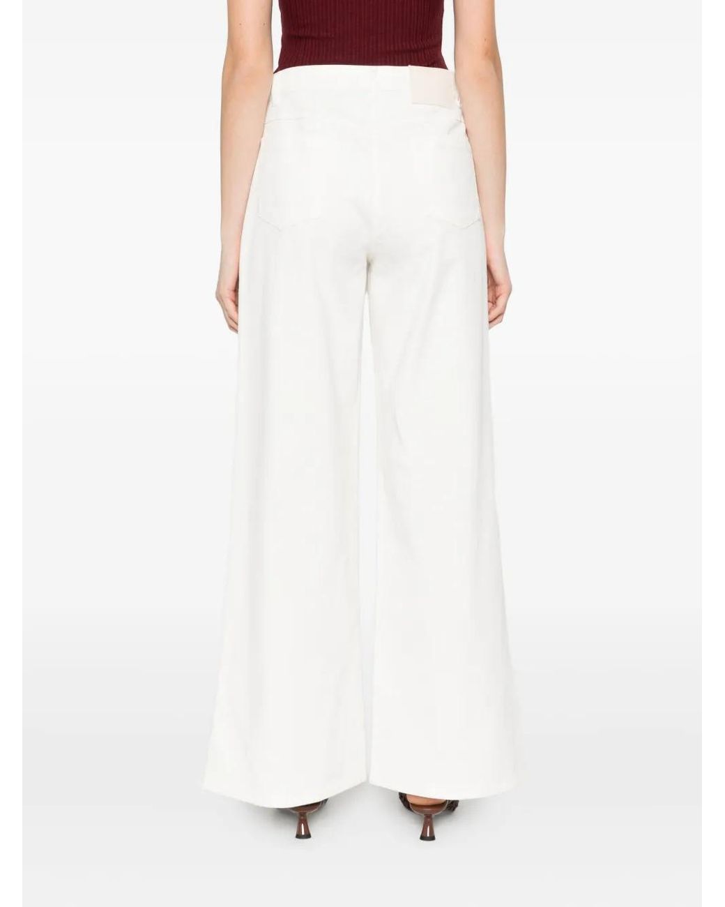Occleus White Bianca Wide-Leg Trousers
