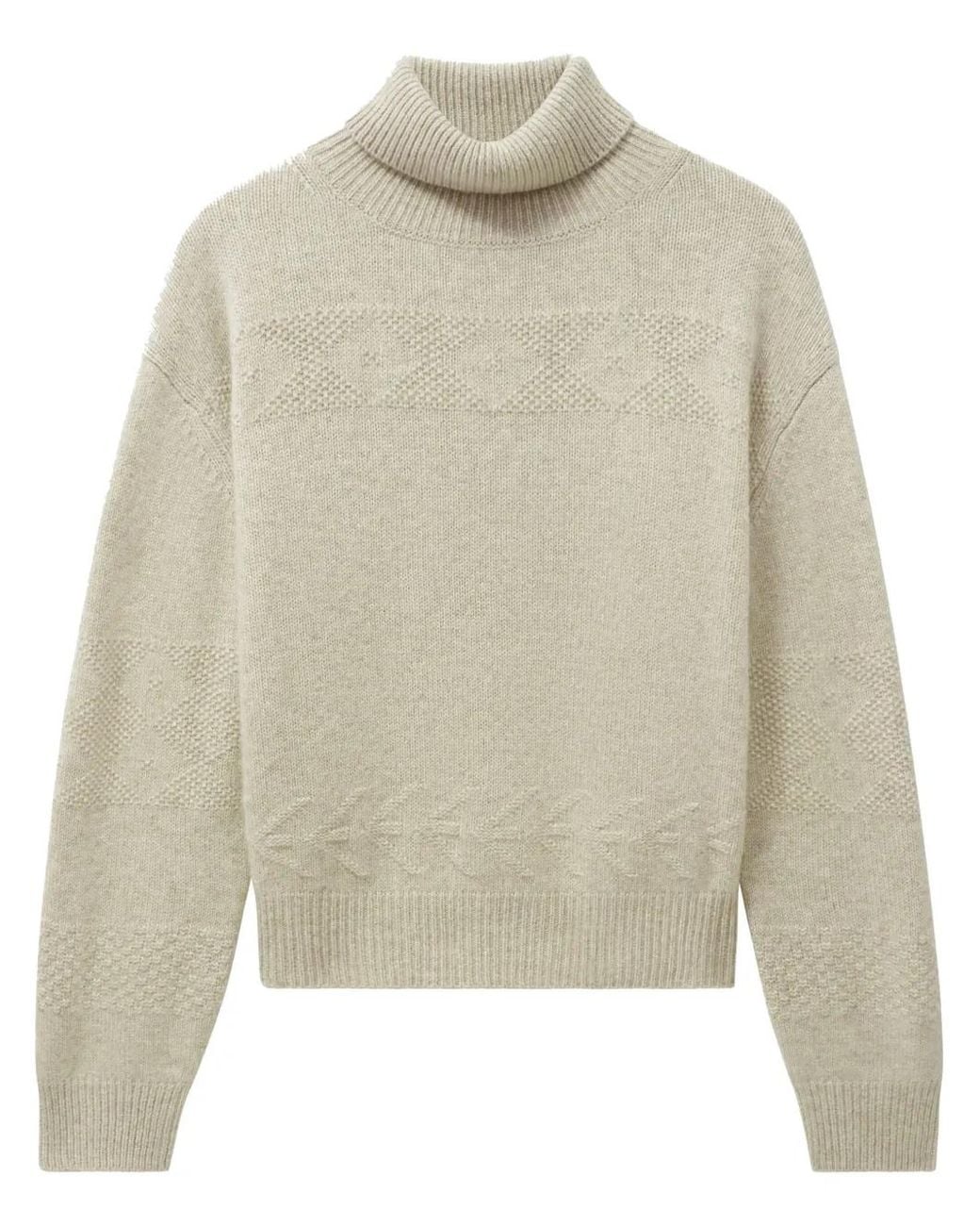 Pringle of Scotland Natural Cashmere Turtleneck Knitted Sweater
