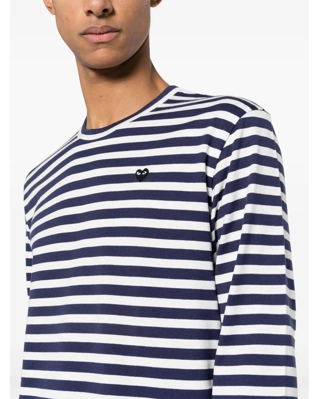 COMME DES GARÇONS PLAY Blue Striped T-Shirt for men