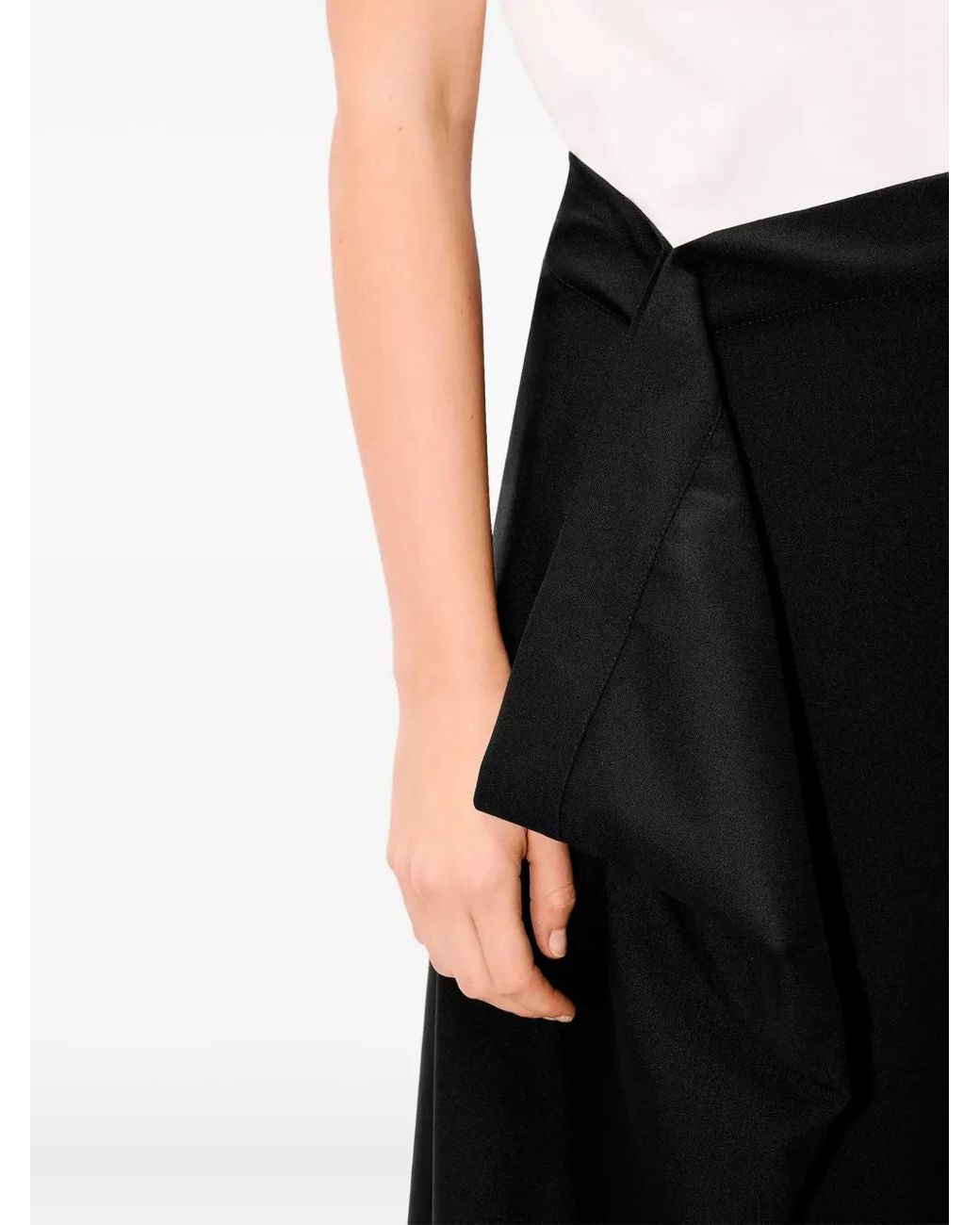 KENZO Black Asymmetric Midi Skirt
