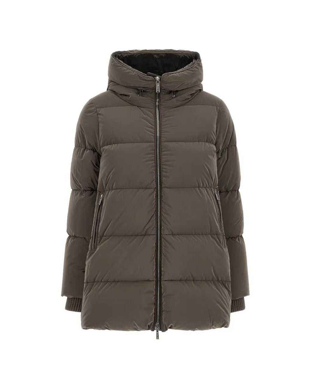 Moorer Gray Manteau Matelassé Carinzia À Simple Boutonnage
