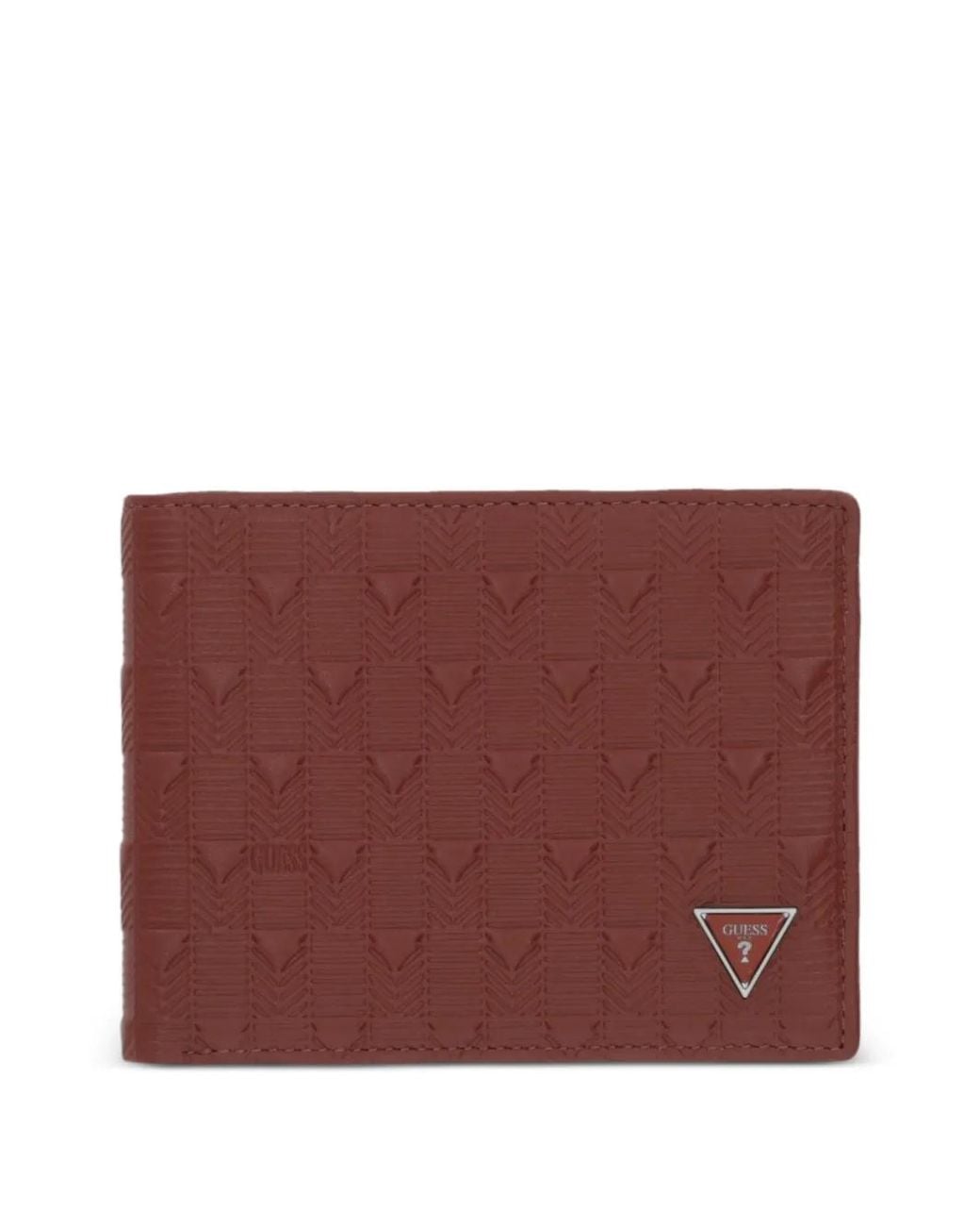 Guess Purple Logo-Plaque Wallet for men