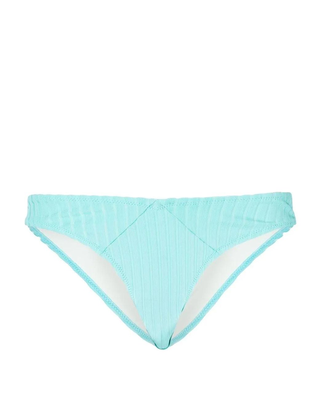 Solid & Striped Blue The Alexia Ribbed Bikini Bottoms