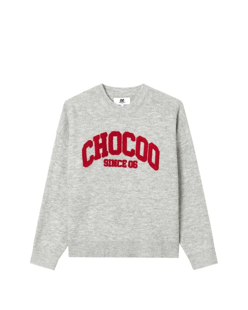 Chocoolate White Logo-Patch Crew-Neck Sweater