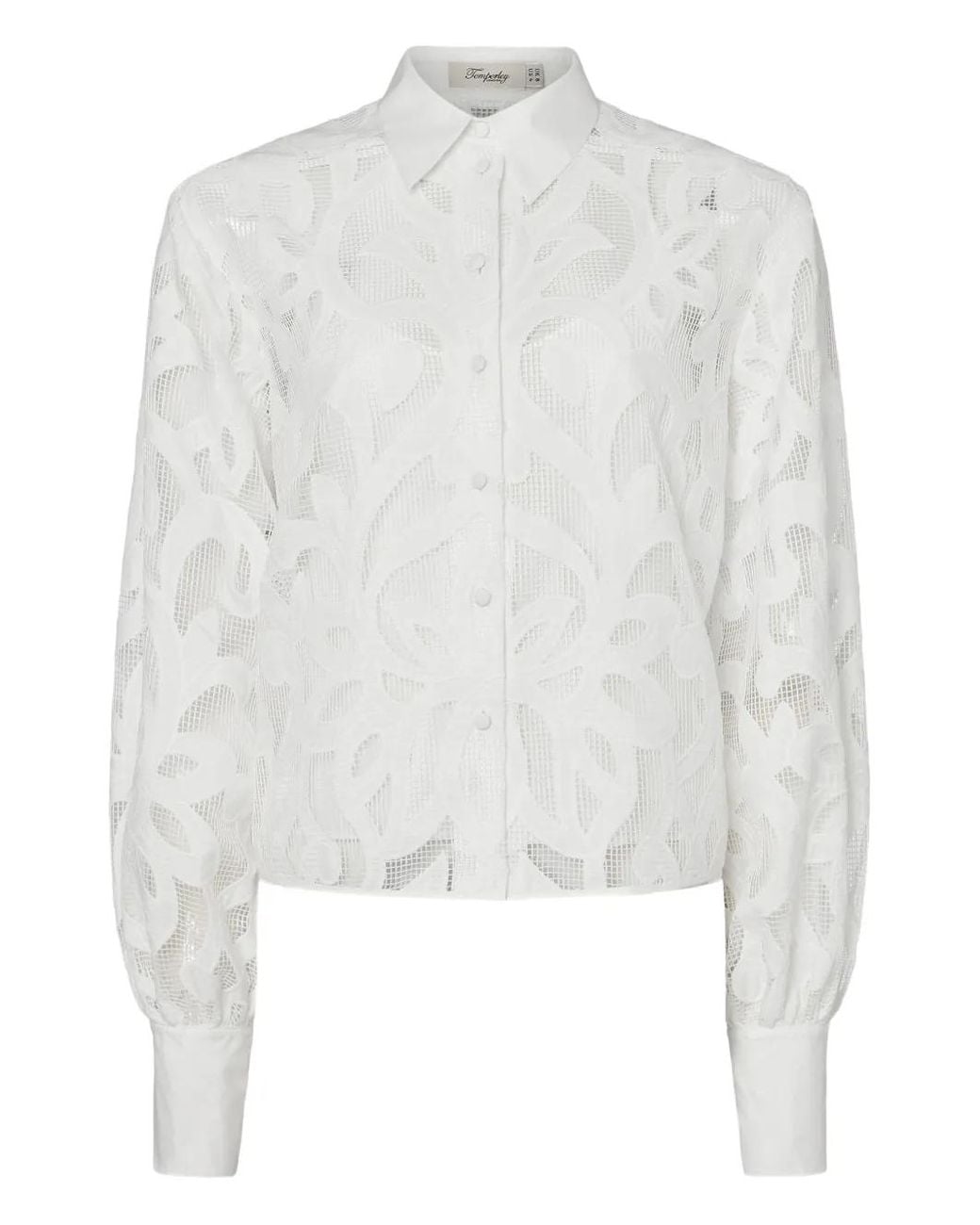 Temperley London White Floral-Lace Shirt