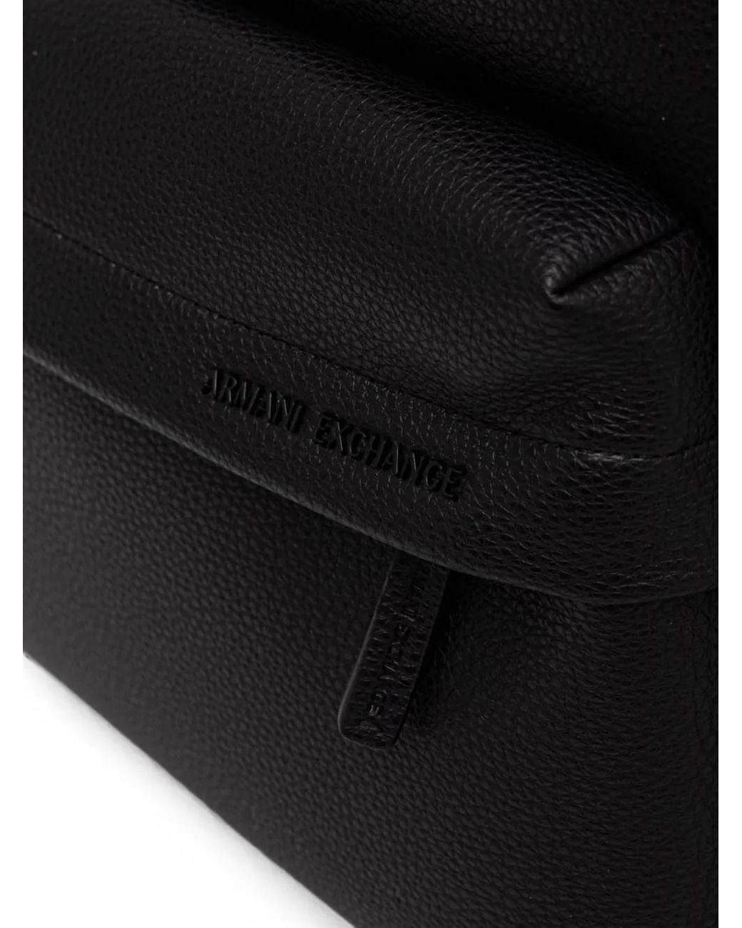 ARMANI EXCHANGE Black Sac À Dos Grainé À Plaque Logo for men