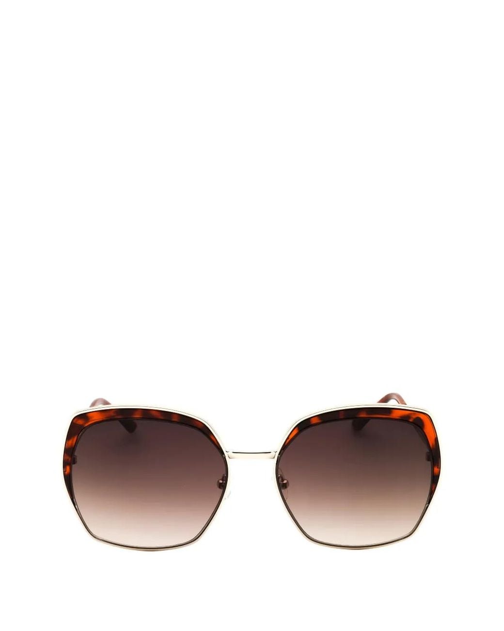 GUESS EYEWEAR Brown Tortoiseshell-Effect Geometric-Frame Sunglasses
