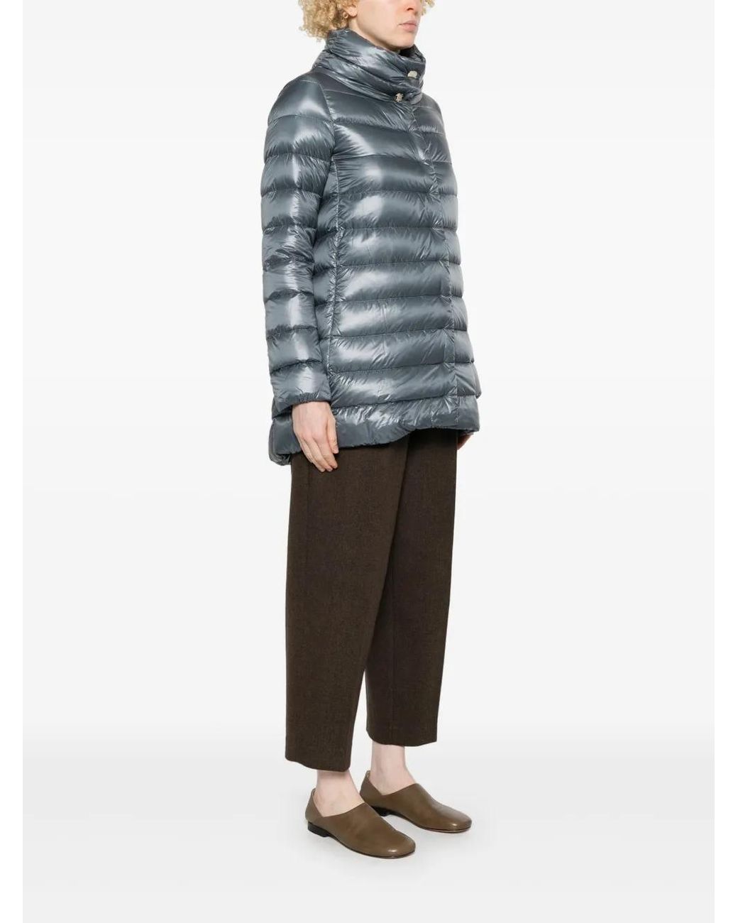 Herno Blue Quilted Coat