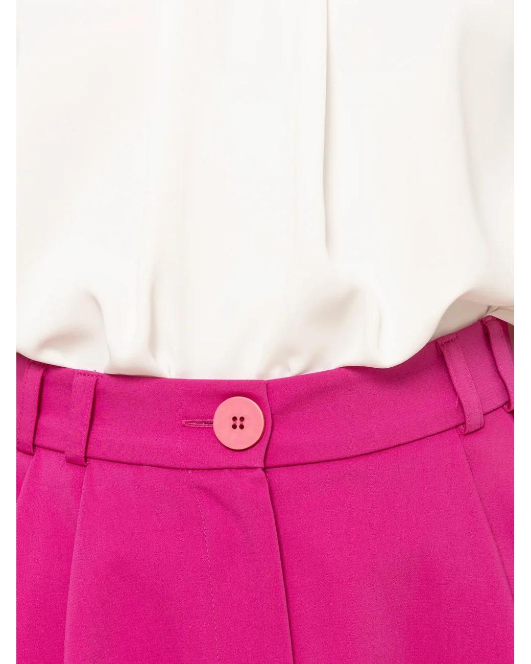 Nissa Pink High-Waisted Cotton Midi Skirt
