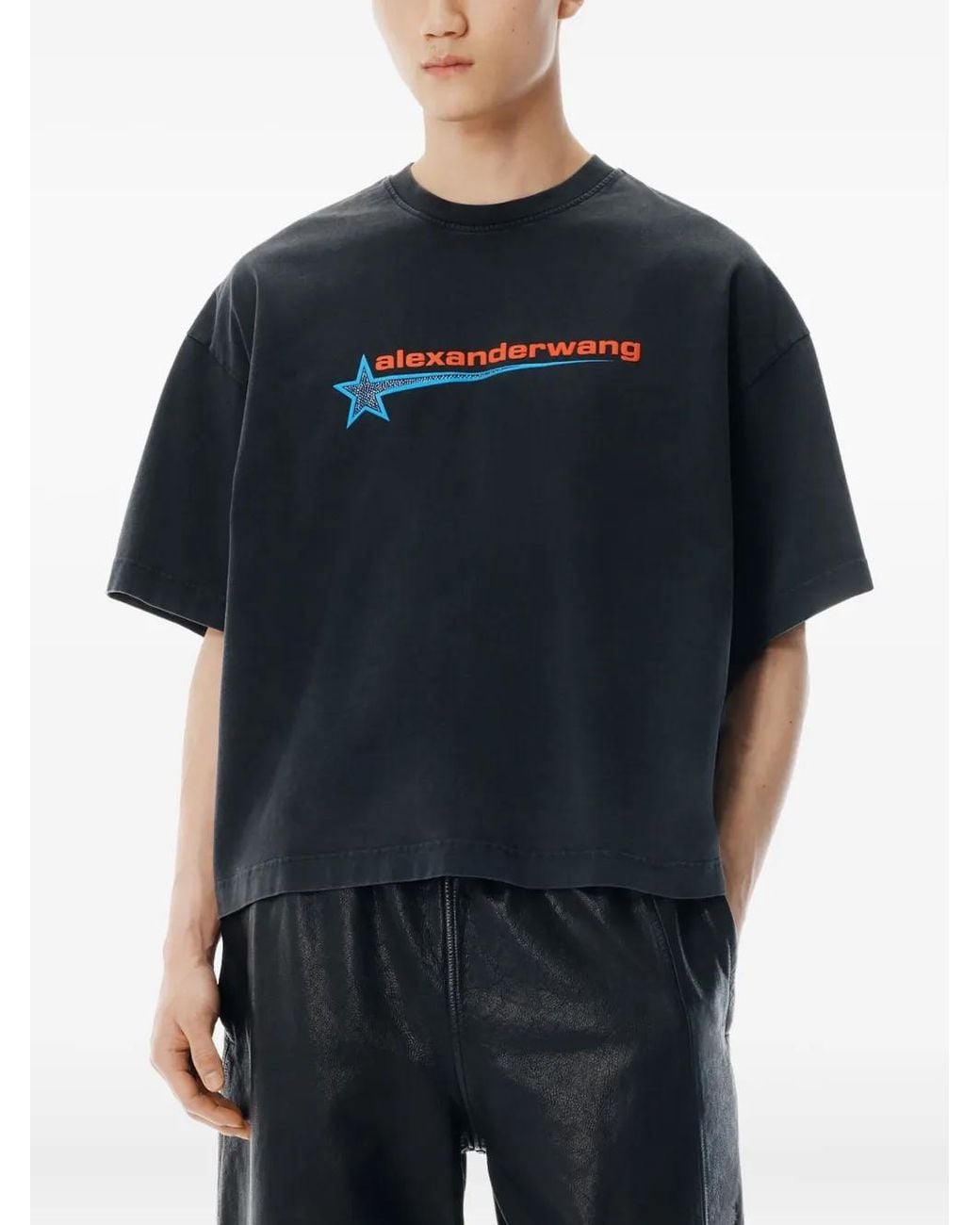 Alexander Wang Blue Boxy Tee W/ Graphic