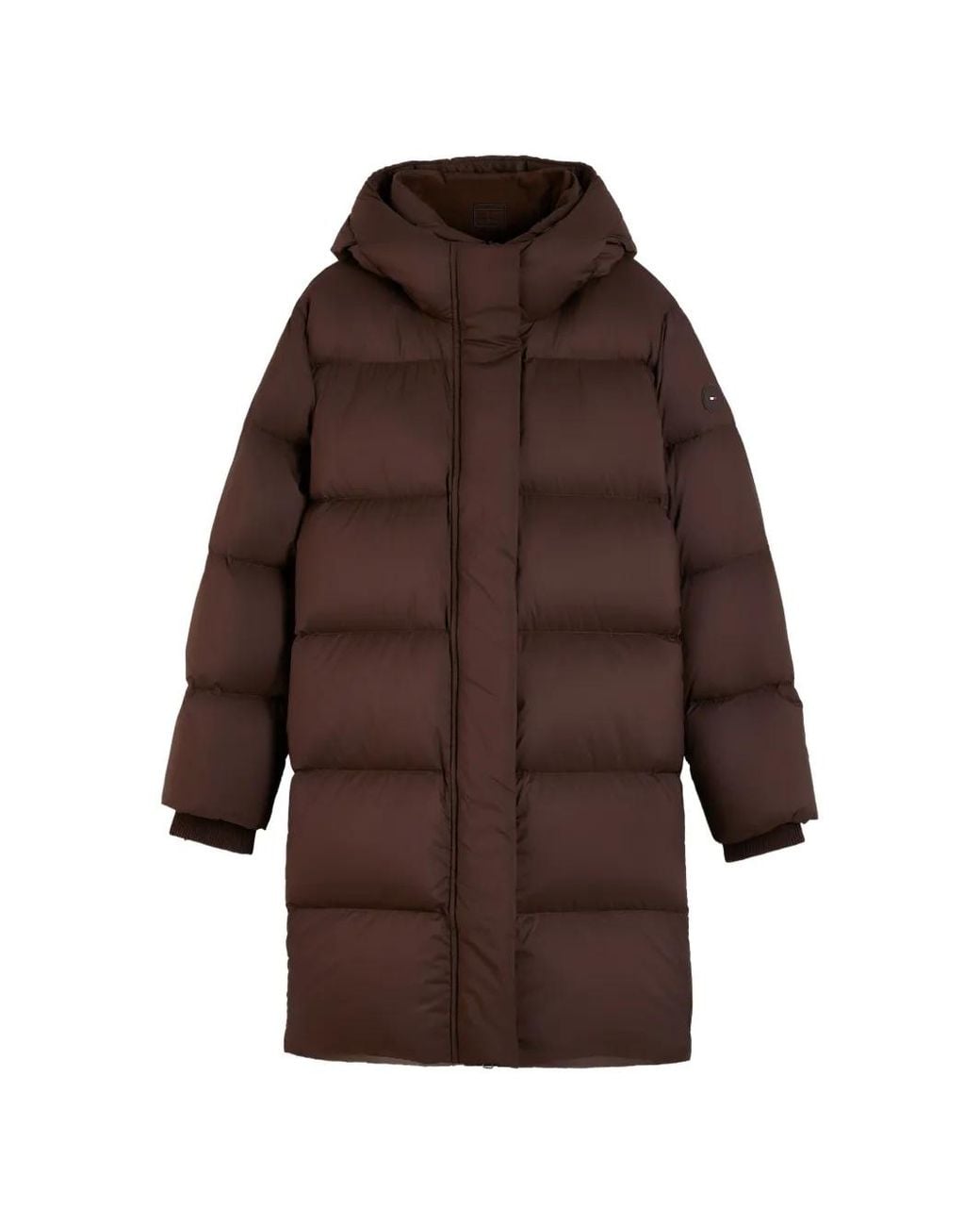 Tommy Hilfiger Brown Hooded Puffer Coat