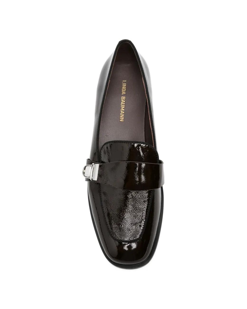 Linda Baumann Black Buckle-Strap Loafers