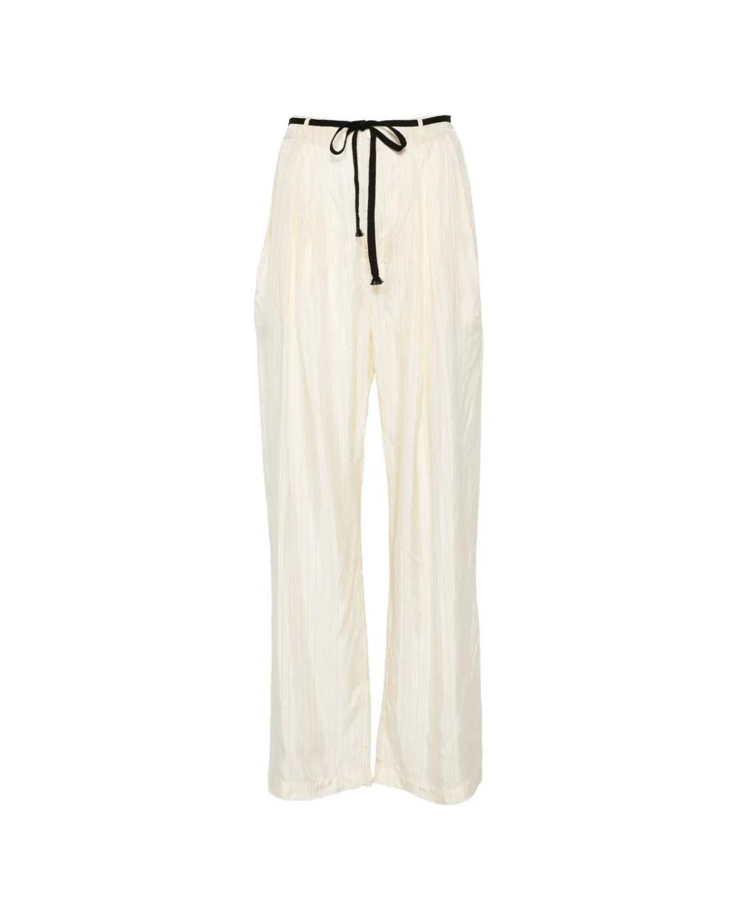 Barena White Pestrin Sbrissa Striped Tie-Waist Trousers