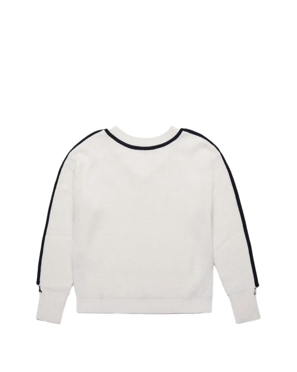 Patrizia Pepe Gray Contrast-Trim Zip-Detail Sweatshirt