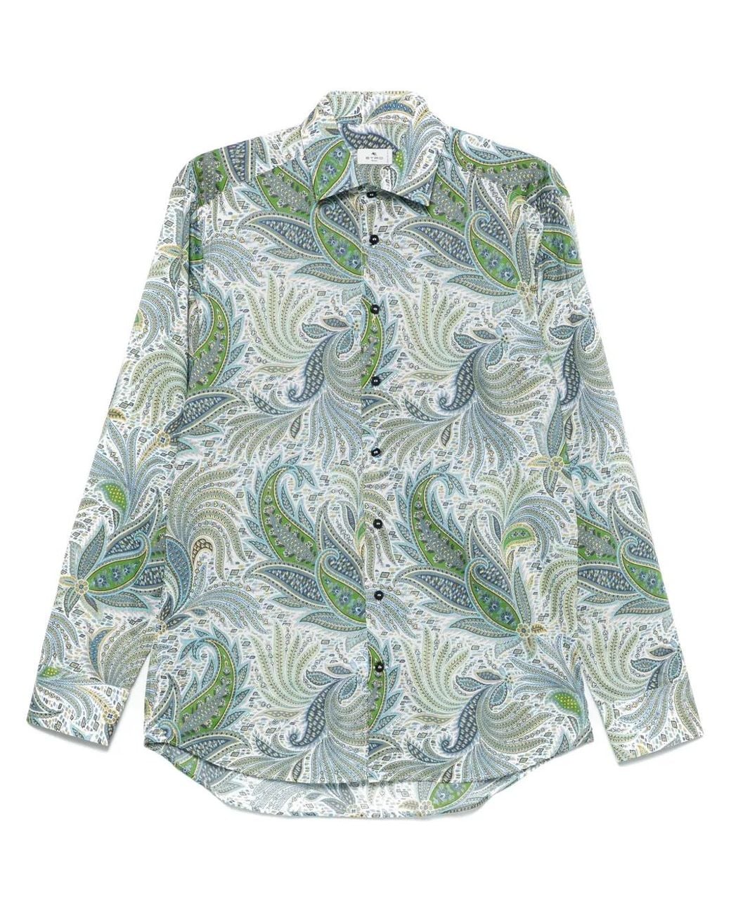 Etro Blue Paisley-Print Shirt for men