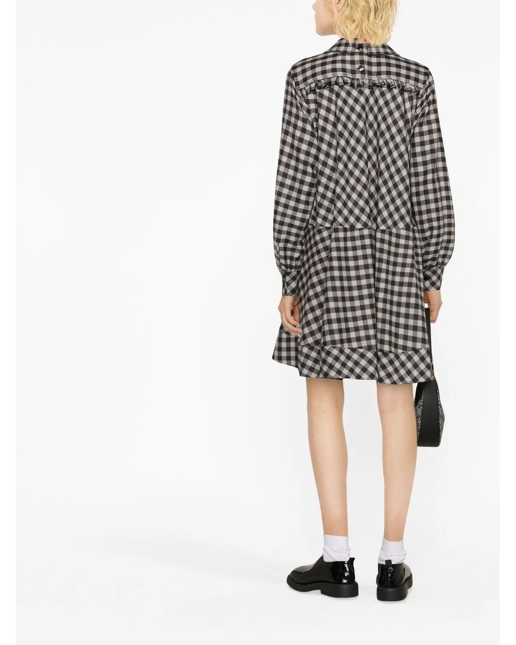 KENZO Black Gingham-Check Midi Dress