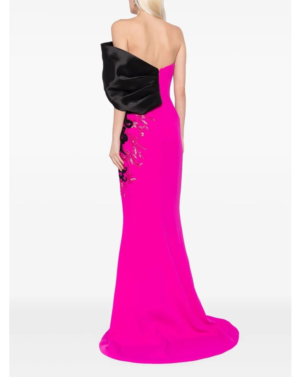Saiid Kobeisy Pink Crepe Straight Fit Gown
