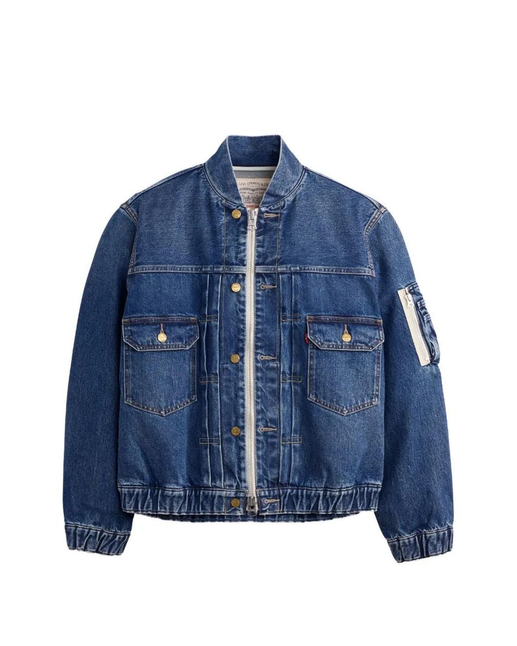 Sacai Blue X Levi's Zip-Up Denim Jacket for men