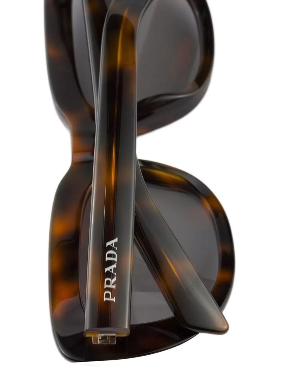 Prada Gray Tortoise-Shell Rectangle-Frame Sunglasses