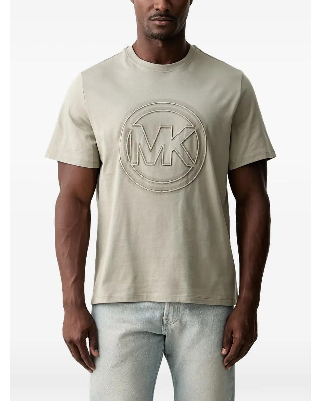 Michael Kors Natural Logo Charm Cotton Jersey T-Shirt for men