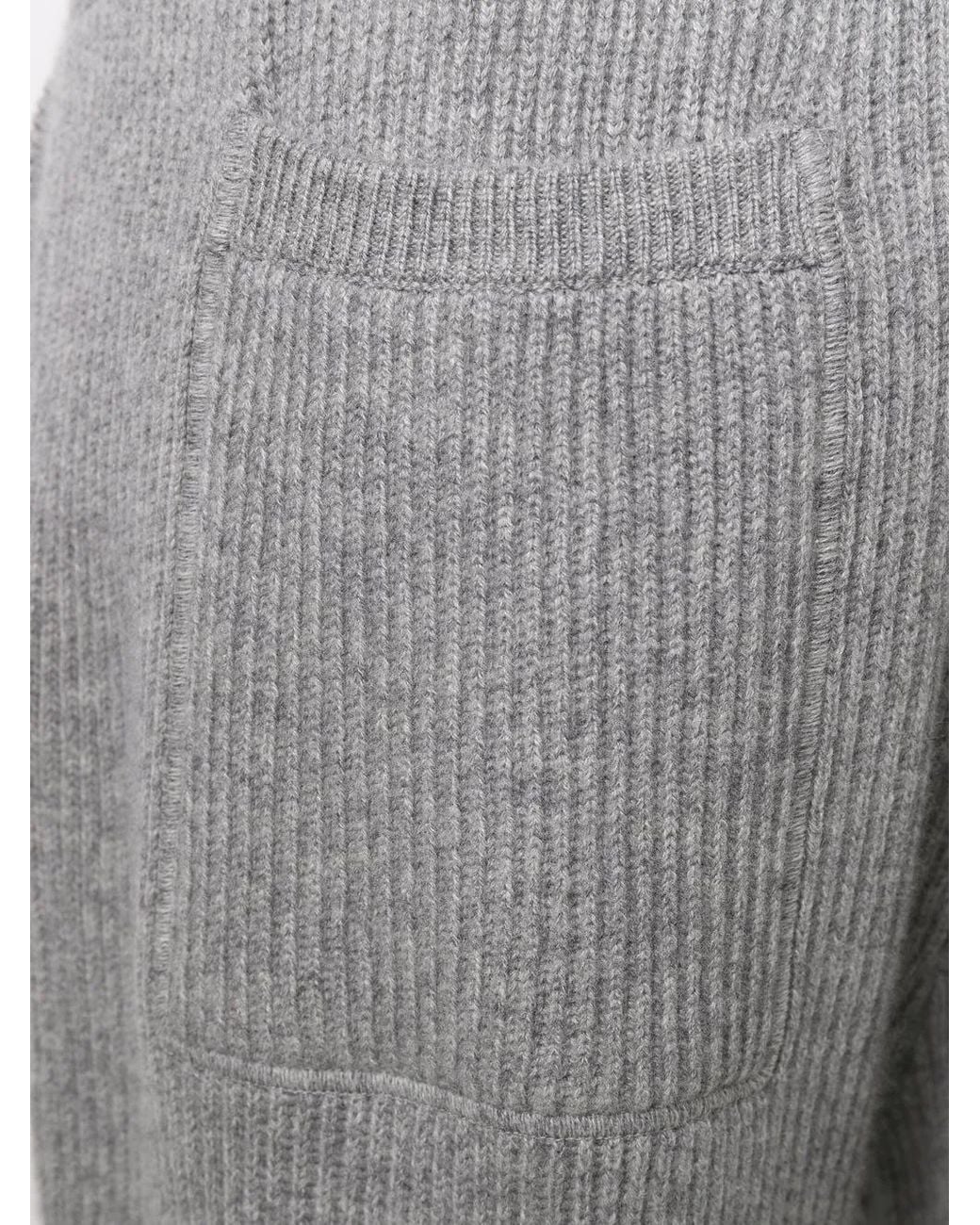 Brunello Cucinelli Gray Ribbed-Knit Cashmere Sweatpants for men