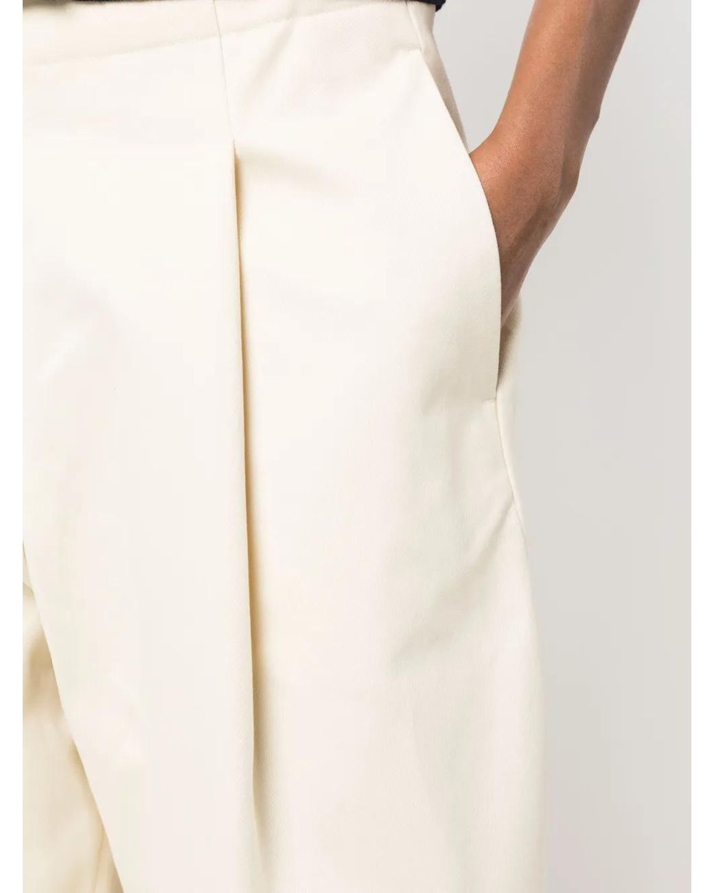 Studio Nicholson White High-Waisted Wide-Leg Trousers