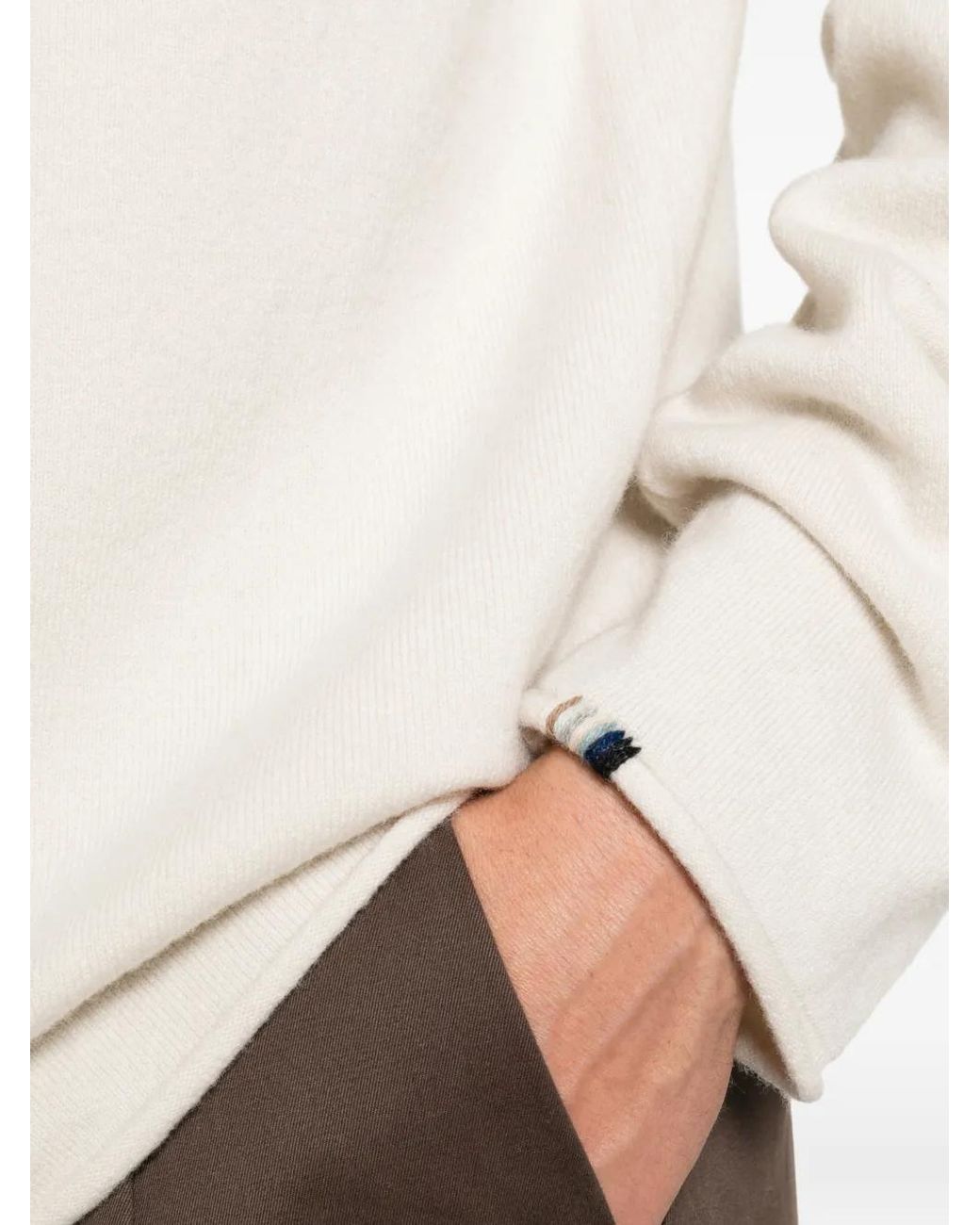 Extreme Cashmere White Crew-Neck Long-Sleeve Sweater