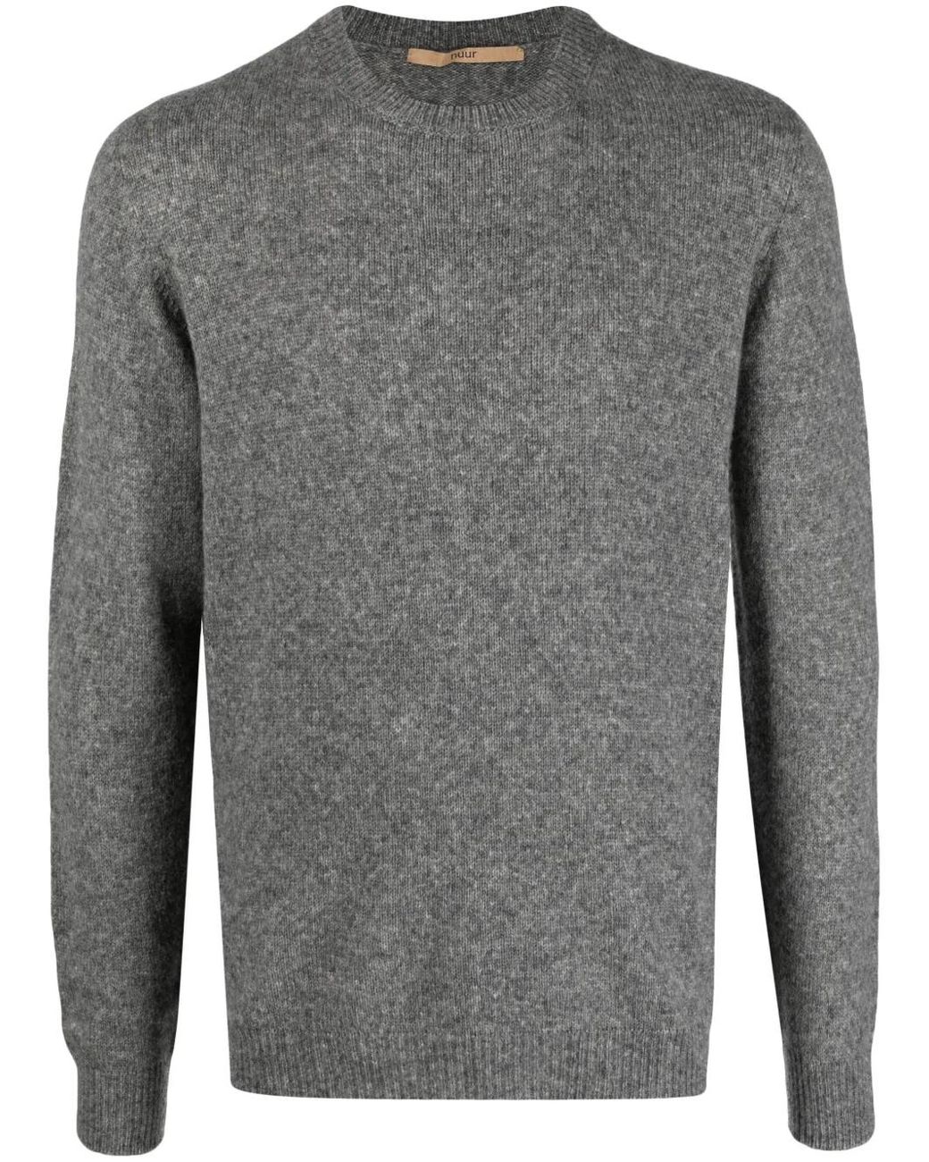 Nuur Gray Crew-Neck Long-Sleeve Jumper for men