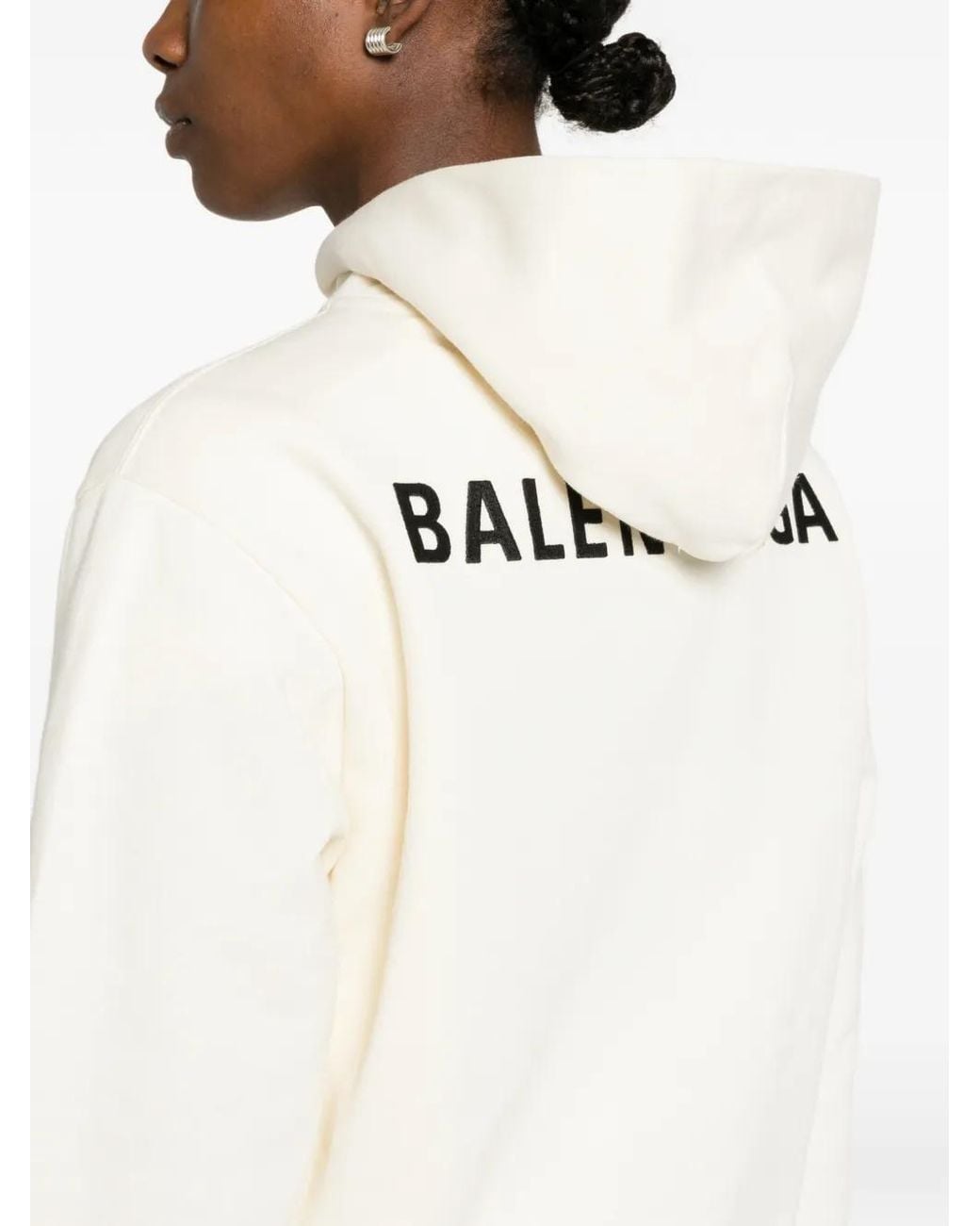 Balenciaga White Back Medium Fit Hoodie