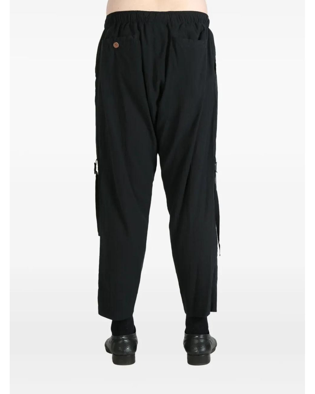 Undercover Black Cropped Tapered Trousers for men